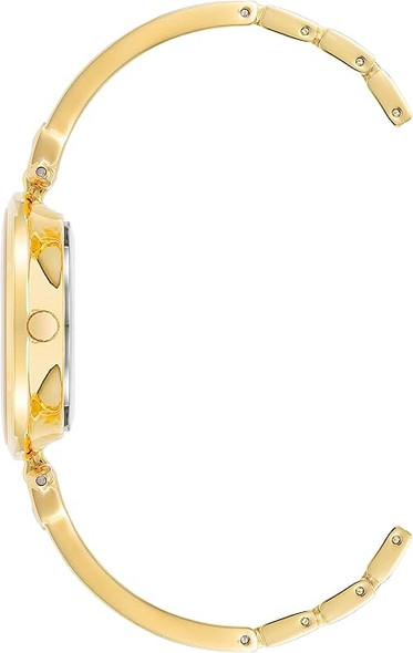 Anne Klein Gold-Tone Cream Marbleized Bangle Diamond Accent Ladies Watch AK/2512CRGB