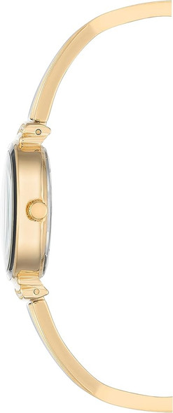 Anne Klein Gold-Tone Black Dial X-Shaped Bangle Set Ladies Watch AK/2716BKST