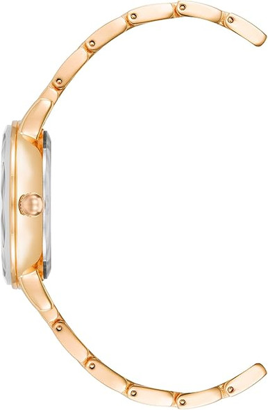 Anne Klein Rose Gold-Tone Sunray Dial Facetted Crystal Diamond Accent Ladies Watch AK/3966RGRG