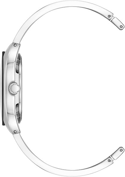 Anne Klein Silver-Tone Black Dial Bangle Diamond Accent Ladies Watch AK/4041BKSV