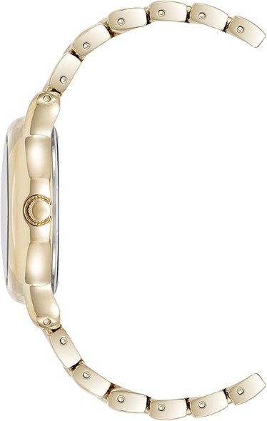 Anne Klein Gold-Tone Black Dial Crystal Accented Link Bracelet Ladies Watch AK/5234BKGB