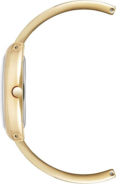 Anne Klein Gold-Tone Mother-of-Pearl Enamel Bangle Diamond Ladies Watch AK/5238WTGB