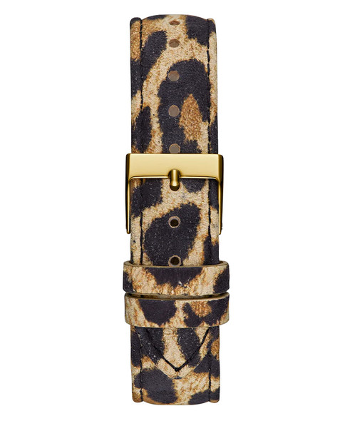 Guess Iconic Animal Leopard Leather Gold Tone Ladies Watch GW0745L2