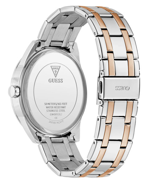 Guess Roman Numeral Blue Dial Two-Tone Mens Watch GW0893G2