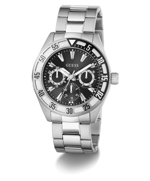 Guess Multi-function Black Dial Silver Tone Mens Watch GW0904G1