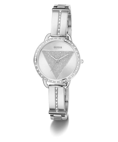 Guess Sparkling Triangle Bangle Silver Tone Ladies Watch GW0914L1