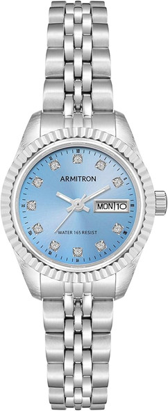 Armitron Crystal Accented Light Blue Ladies Watch 75-2475LBSV