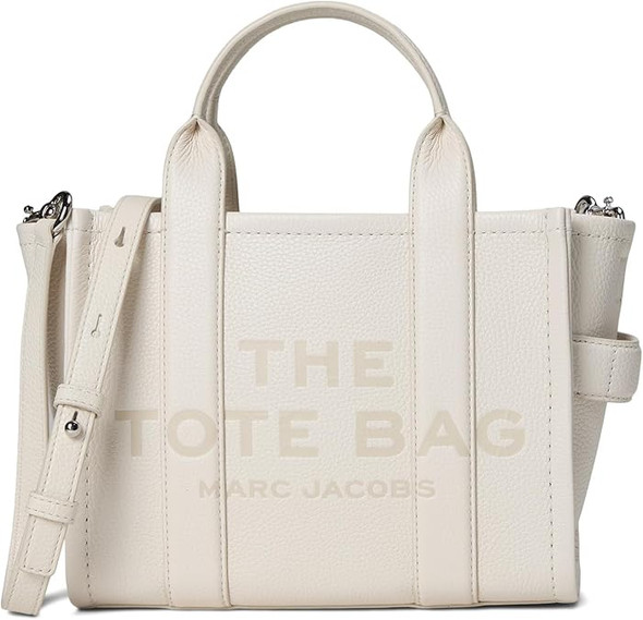 Marc Jacobs The Leather Small Tote Bag - COTTON/SILVER H009L01SP21-140