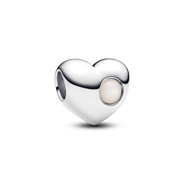 Pandora Engravable White Stone Heart Charm 794161C06