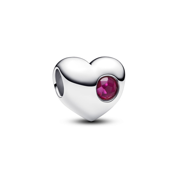 Pandora Engravable True Red Stone Heart Charm 794161C07