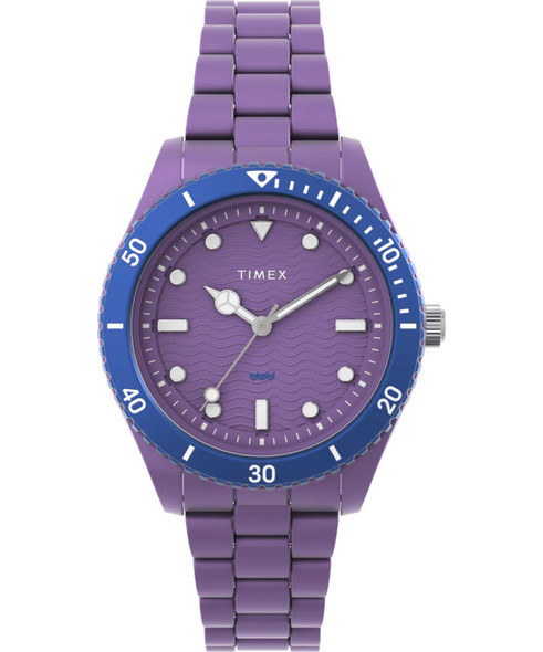 Timex Legacy tide 37mm Recycled Plastic Purple Unisex Watch TW2Y04800