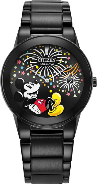 Citizen Eco-Drive Mickey Mouse Fiesta Black IP Mens Watch AU1095-57W