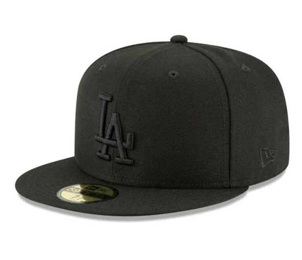 New Era 59Fifty Hat MLB Basic Los Angeles Dodgers LA Black Fitted Cap (7 1/4) 11591150-714