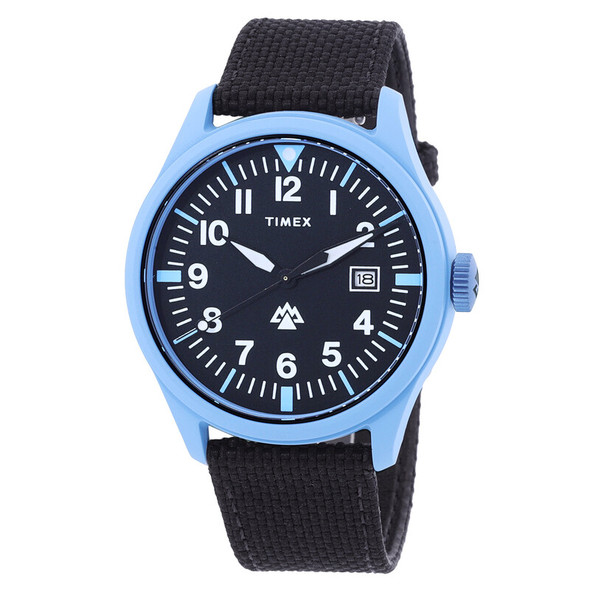 Timex Expedition North Traprock 43mm Black rPET Fabric Strap Mens Watch TW2W34300