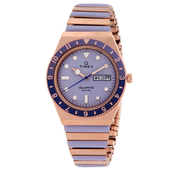 Timex Q Sport Rose Gold-Tone Case Two-Tone Bracelet Ladies Watch TW2W87700