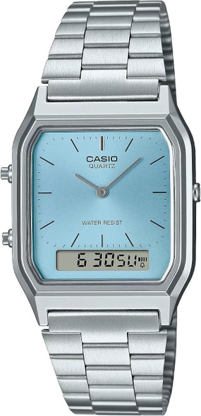 Casio Dual-Time Stainless Steel Unisex Watch AQ-230A-2A1