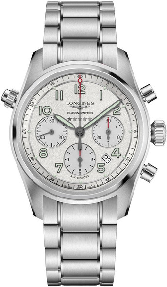Longines Spirit Chronograph Automatic Silver Dial Stainless Steel Mens Watch L38204736