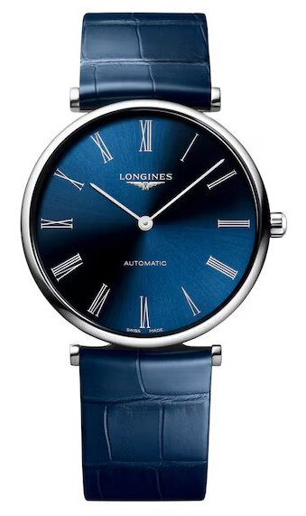 Longines La Grande Classique Automatic Blue Dial Leather Mens Watch L49184942