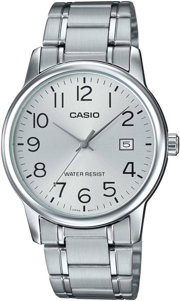 Casio Essential Silver Dial Stainless Steel Mens Watch MTP-V002D-7B