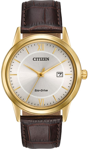 Citizen Eco-Drive Leather Mens Watch AW1232-04A