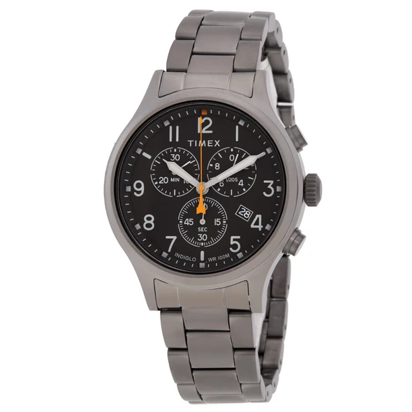Timex Allied Chronograph 42mm Black Dial Gunmetal Mens Watch TW2R47700