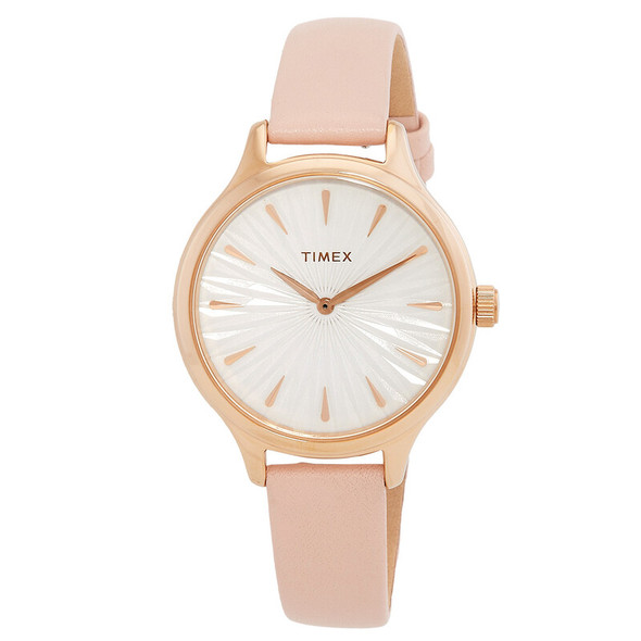 Timex Peyton 36mm White Dial Pink Leather Ladies Watch TW2V06700