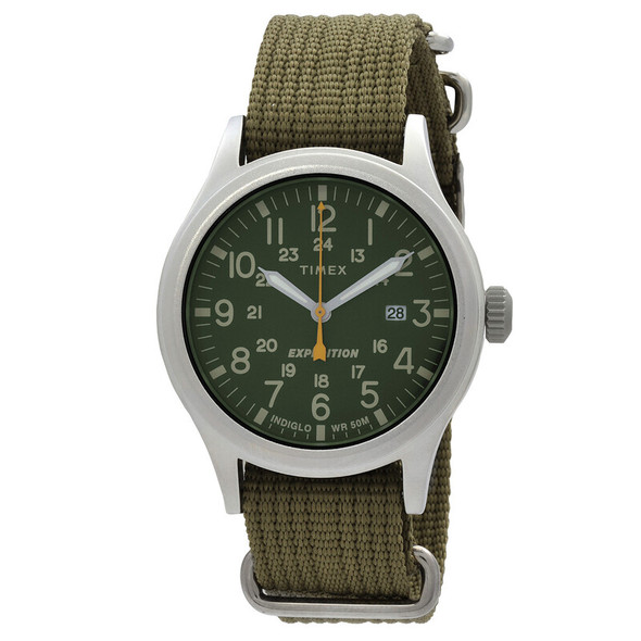 Timex Allied 40mm Green Dial Green Fabric Mens Watch TW2V63700