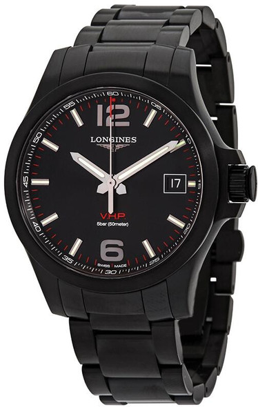 Longines Conquest V.H.P. Quartz 41mm Black Dial Mens Watch L37162566