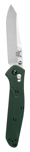 Benchmade Knife  Plain Satin Blade Green Handle 940