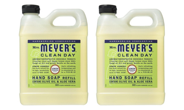 Mrs. Meyers Liquid Hand Soap Refill - 33 Oz - Lemon Verbena Scent - Pack Of 2 MM-LEMON-33OZ-2PK