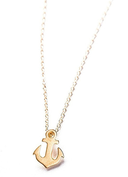 Dogeared Friendship Smooth Anchor - Gold Dipped Necklace MG1189