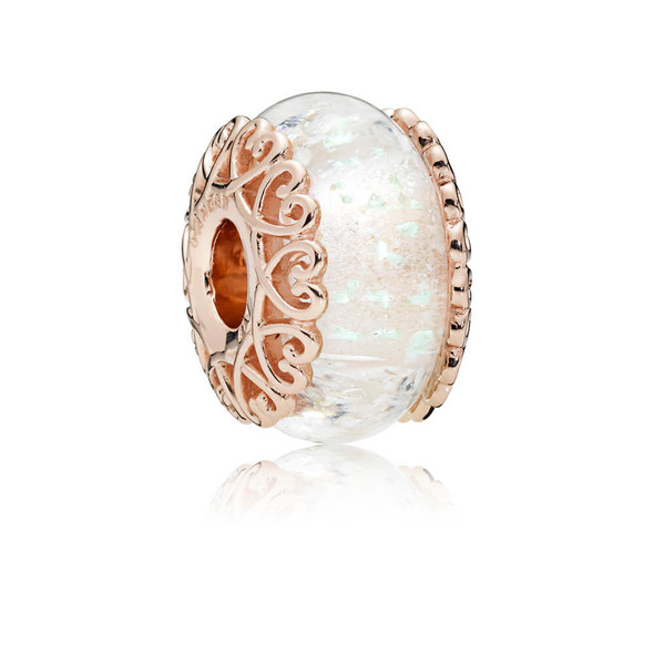 PANDORA Iridescent White Glass Charm 787576 PANDORA Iridescent White Glass Charm 787576