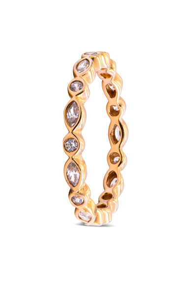 PANDORA Alluring Brilliant Marquise Ring - Clear CZ & 14K Gold Charm 150183CZ-50