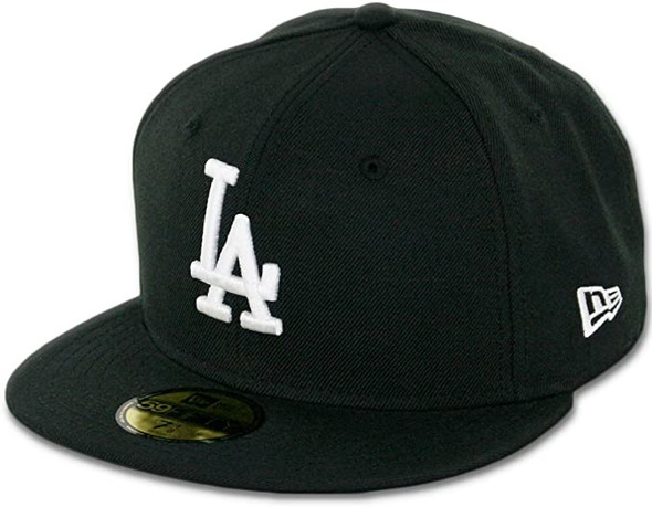 New Era 59Fifty Hat MLB Basic Los Angeles Dodgers LA Black/White Fitted Baseball Cap (7 1/2) 11591149-712