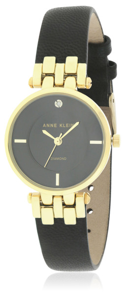 Anne Klein Leather Bangle Set And Ladies Watch AK-2684BKST