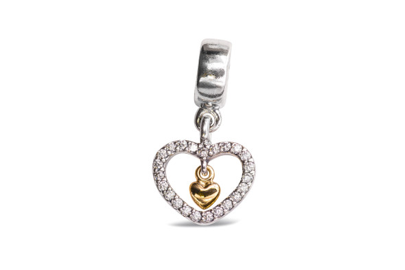 Pandora Forever In My Heart Charm 791421CZ