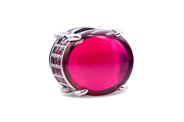 Pandora Colours Pink Oval Cabochon Charm - 789309C02 - Jacob Time Inc