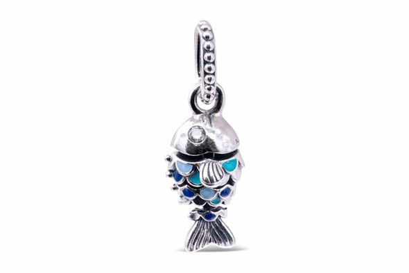 Pandora Blue Scaled Fish Dangle Charm 799428C01