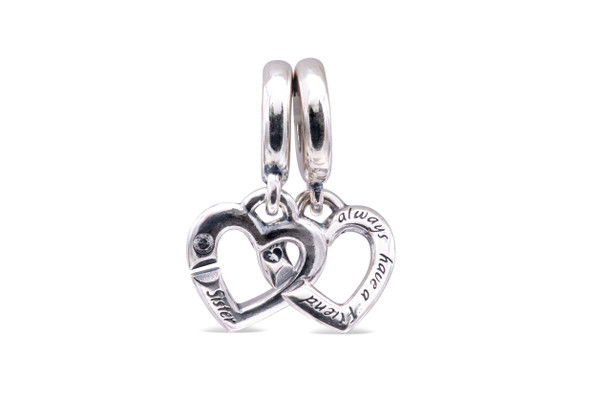 Pandora Linked Sister Hearts Split Dangle Charm 789538C01