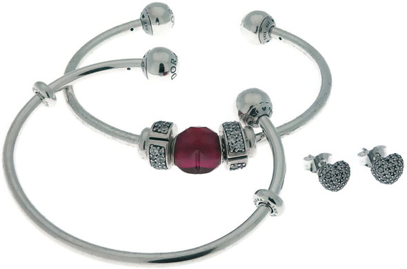 PANDORA Be Mine Stacked Open Bangle Gift Set - B800775-2