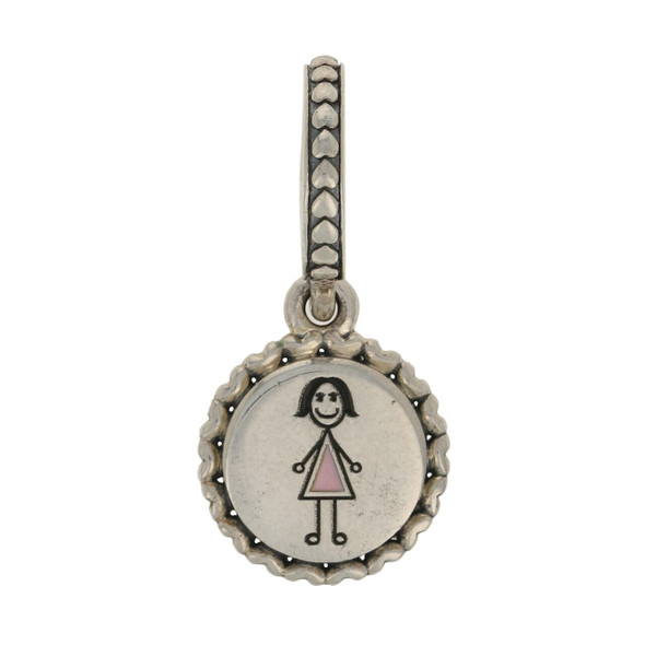 Pandora Mom Stick Figure Silver & Pink Dangle Charm ENG7920182 ENG792018_2