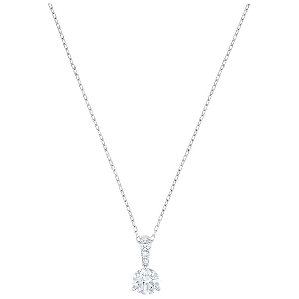 Swarovski Solitaire Pendant - White - Rhodium Plated - 5472635