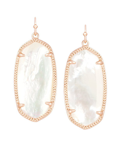 Kendra Scott Signature Elle Rose Gold Plated and Ivory Mother of Pearl Earrings - 4217713837