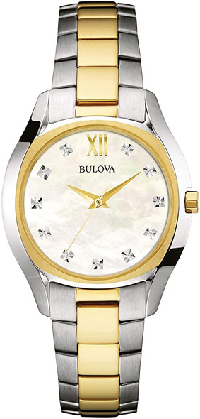 Bulova Womens Two Tone Gold Slim Duet 98P145