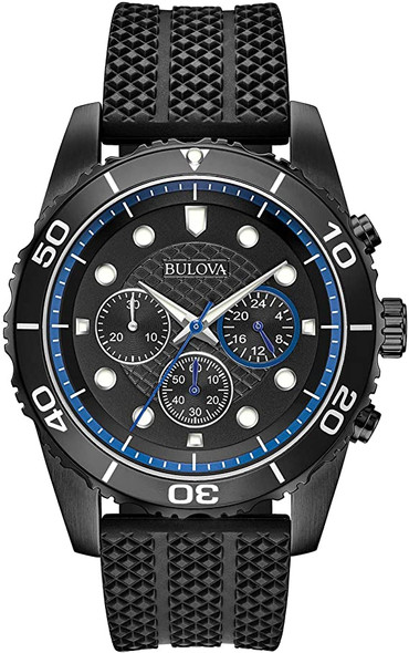 Bulova Sport Silicone Chronograph Mens Watch 98A211