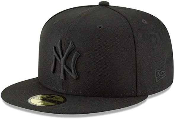 New Era 59Fifty Hat MLB Basic New York Yankees Black/Black Fitted Baseball Cap (7 5/8) 11591128-758