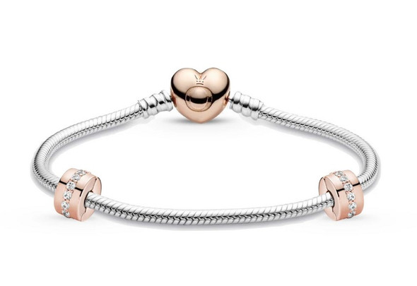 Pandora Heart Clasp Style Starter Bracelet Set1