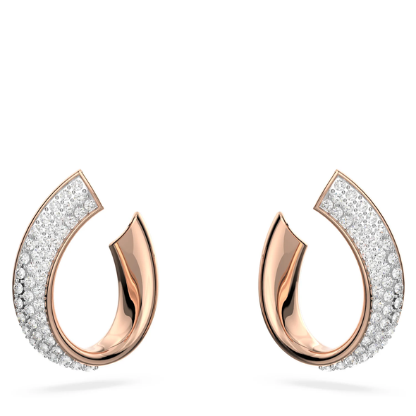 Swarovski Exist Hoop Earrings Small White Gold-tone Plated 5636448