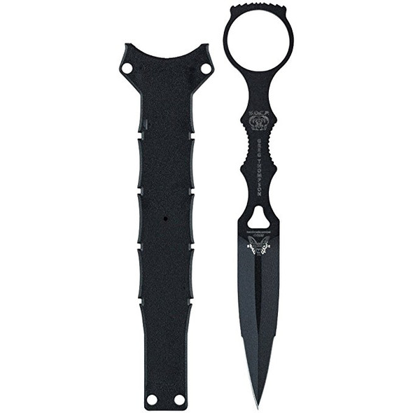 Benchmade - SOCP Dagger 176 with Black Sheath - Skelentonized Dagger - Plain Edge - Coated Finish - Black Handle 176BK