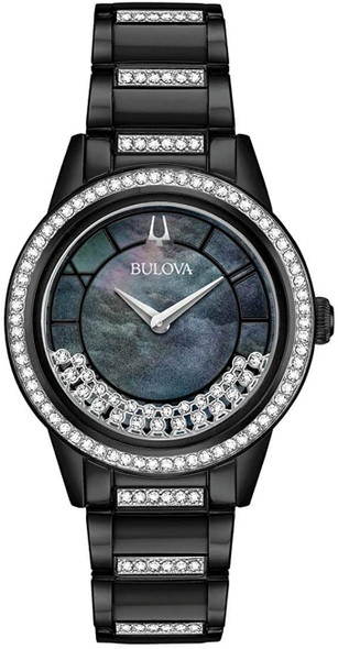 Bulova TurnStyle Black Ion Crystal Ladies Watch 98L252